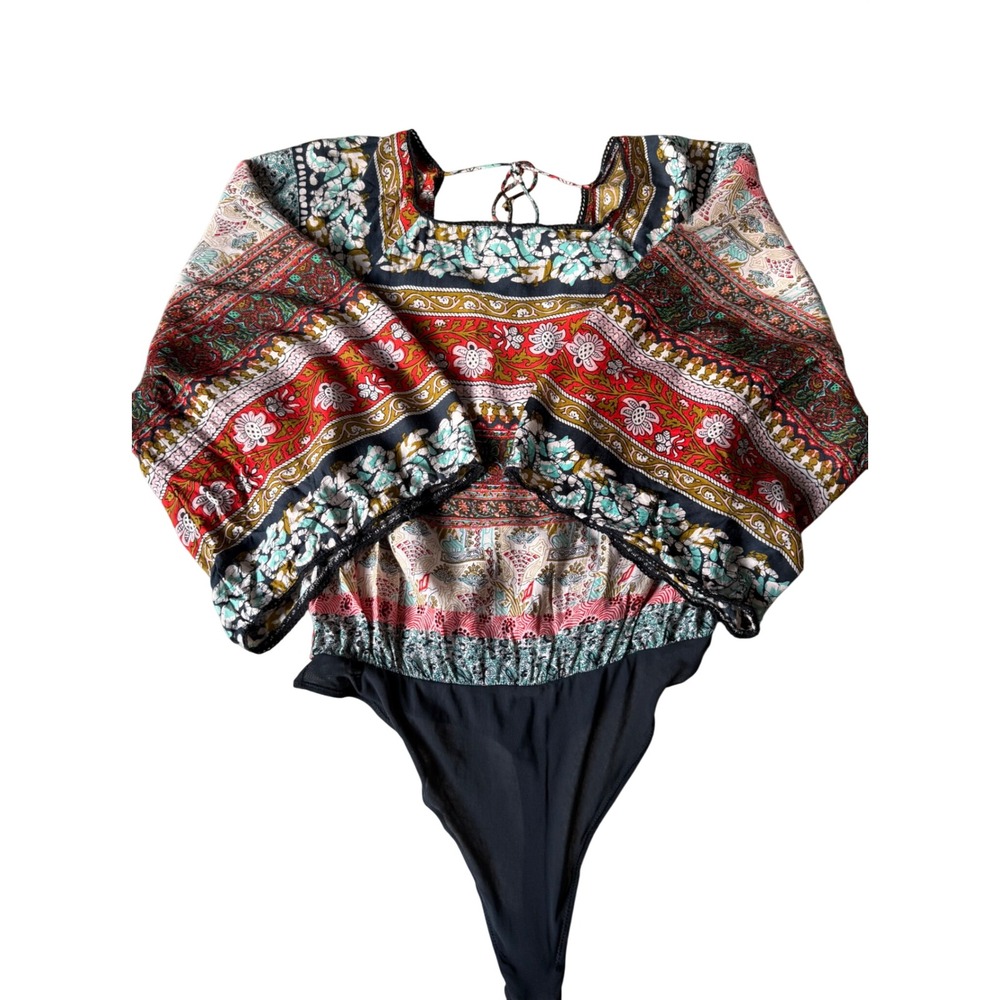 Free People Bodysuit Sakshi Multi Boho Large - Picture 4 of 9